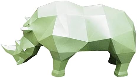 Либекс Рино Креативна хартија трофеј 3Д украс за украси за домашно рачно изработен модел на хартија DIY оригами загатка геометриска хартија скулптура