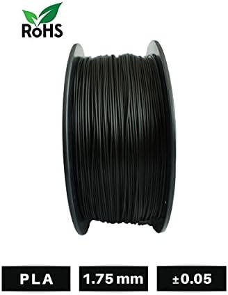 FILAMENTTO 1,75 mm Black PLA 3D печатач за печатач, 1 кг лажица, димензионална точност +/- 0,04 мм, 3Д филамент за печатење