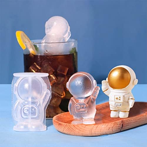 Мола за фиока за ледена коцка Voyyphixa, 3Д астронаут силиконски калап за епоксидна смола, симпатична мраз калап за пијалоци со сок од мраз