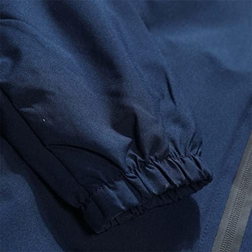 Mens Winderproof zip up јакна цврста боја со качулка со качулка, обичен топол ветерник, лесен тенок, вклопна есен зимска надворешна