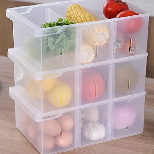 SLNFXC Кутија За Складирање На Фрижидер Пластична Кутија За Чување Свежо, Правоаголна Кутија За Складирање Јајца Во Фрижидер За Одвојување
