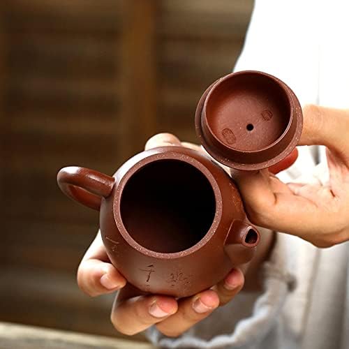 220ml/7.76oz Кинески чајник Рачно изработена Зиша Класици тенџере инфузери чај керамички керамика пурпурна песочна котел, врежан