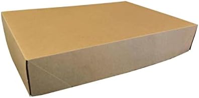 Кутии за кафеави подароци 15*10*2,56 инчи 5 пакувања Крафт кутии картонски кутии за подароци со капаци за Божиќни подароци, Ден