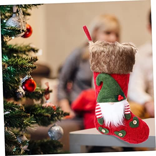 Зеродеко 1 парчиња камин плетен празник мода црвено порибување Божиќ деца Божиќ за торбичка семејство симпатична торби дизајнирање подароци торба за дрво фаворит