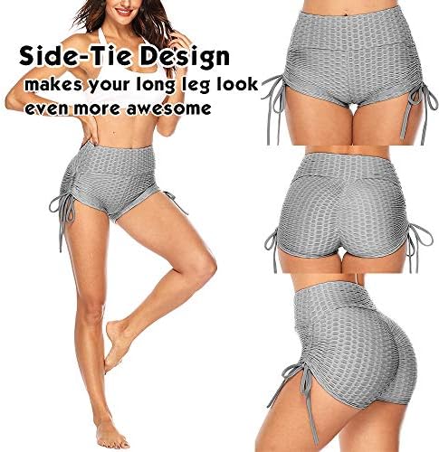 Аезо секси плен шорцеви за жени задникот лифт тик ток хеланки шорцеви тренингот со високи текстурирани текстурирани топли панталони