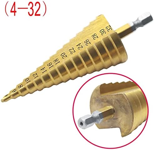 Anifm 1 компјутер HSS челик Голем чекор со обложена метална вежба за метални дупки, постави секачи за дупки 4-12/20/32мм