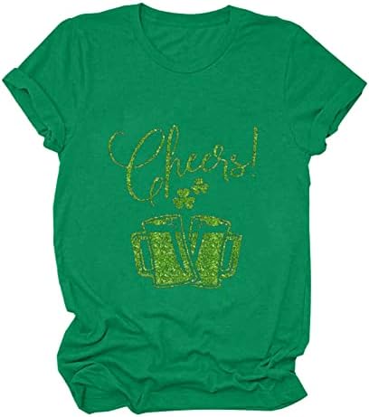 Пиво пиење на маицата на Денот на Свети Патрик, женски смешни шамари пиво, маички кошули ирски фестивалски празници врвови