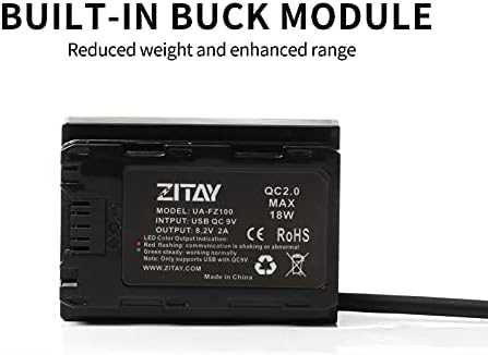 Zitay USB A до NP-FZ100 Dummy Battery компатибилна за Alpha A6600, само A7C