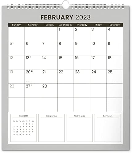 Wallиден календар 2023 година, месечен планер за виси во канцеларија, кујна, дом, календар за планирање на семејство 13х12 во.