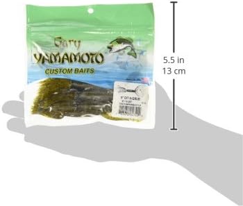 Јамамото 5 двојна опашка Хула Груб-реалистична лесна за употреба мека пластична риболов мамка со здолниште што тече-10 пакувања, зелена тиква со