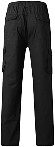 Miashui Boy Mens Fashion Mase Cold Loose Cotton плус големина џеб чипка на панталони Севкупна куќа меморија