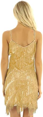 Chictryенски Spaghetti Cragetis Tassels Sequin Fringe Flapper фустан забава за танцување облека ноќта мини фустан