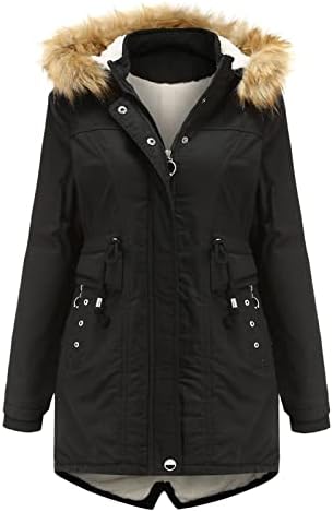Зимски јакни за Wytong за жени со затемнета долга јакна цврста боја со патент со аспиратор со долга палто јакна надворешна облека