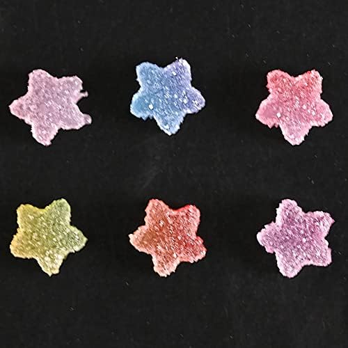 50 парчиња loveубов со пет точки starвезди меки бонбони за нокти на уметнички шарми градиентни разнобојни украси за нокти за маникирање