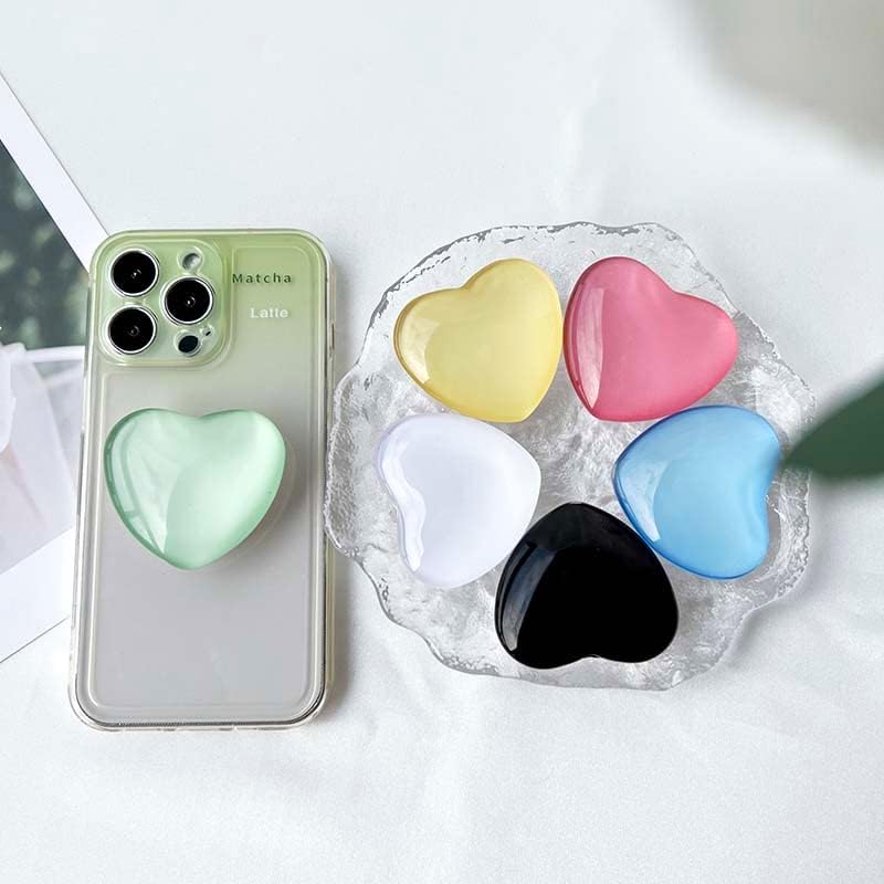 Commonkunst стаклен кристален облик на срцев склоност кон проширување на повеќе функционални мобилни телефони зафат и киктенд