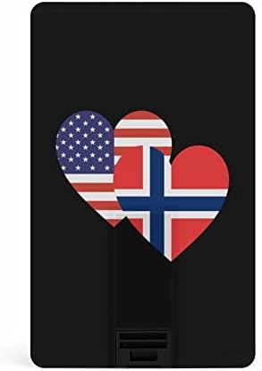 Норвешка Американско Срце Знаме КРЕДИТНА Картичка УСБ Флеш Дискови Персонализирана Меморија Стап Клуч Корпоративни Подароци И Промотивни