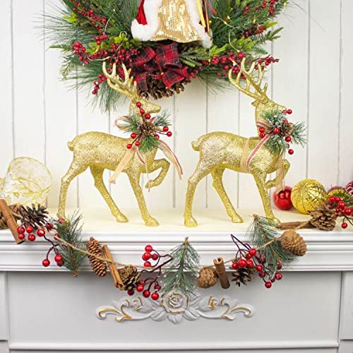 Slimmkiss 12 Божиќно злато сјај стои ирваси фигурини украси, украси за фигурини на божиќни ирваси елени поставени за украси за маса на