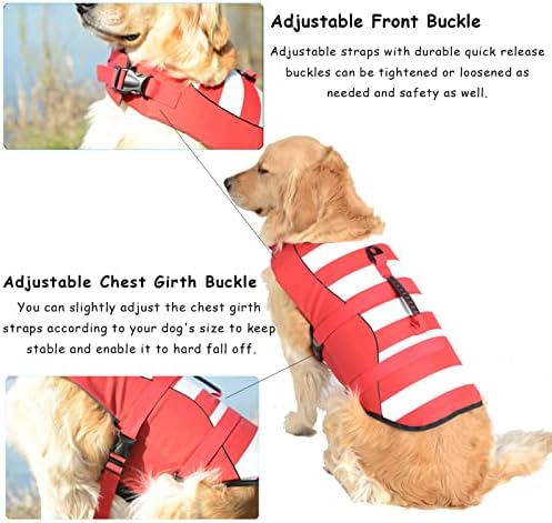 Безбедносни елеци за животна јакна од фрафралли за пливање супериорна пловност и спасувачка рачка со висока видливост кучиња зачувачи
