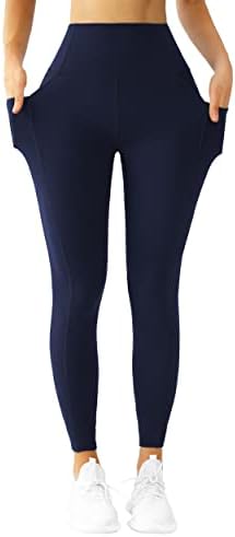 Квинике Јога Хеланки Со Висок Струк со 2 Џебови Панталони За Вежбање За Жени Девојки, Контрола На Стомакот Не Гледајте Преку Спортска Облека