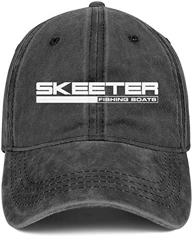 Mens Vintage измиен камионџија капа Skeeter-Logo-Transparent-White-Dad Hat Cool Cool Прилагодливи капачиња за бејзбол