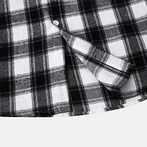 Xxbr 2022 Нови мажи Обични есен и зимска карирана печатена кошула јака со кошула со долги ракави џемпери памучни мажи