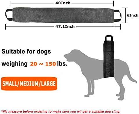 Лексори Куче Подигнете Темперамент За Задни Нозе-20-150 фунти Удобна Прашка За Поддршка На Задната Нога Задната Нога За Да Им Помогнете На