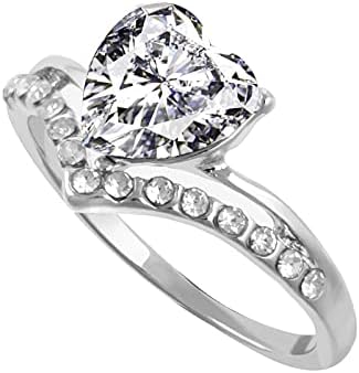 2023 Нов ангажман прстен принцеза персонализирана женска срцева форма циркон дијамант прстени палецот прстени жени