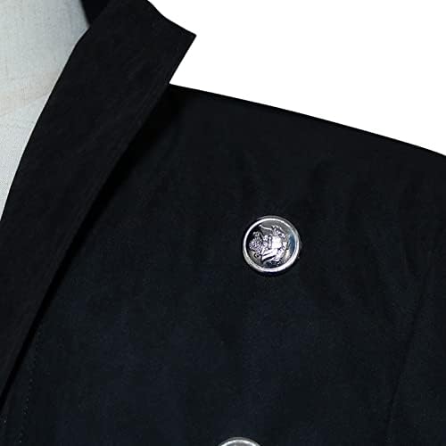 Машка модна палто јакна Steampunk гроздобер јакна палто средно и долг палто копче со долг ракав О дожд јакна