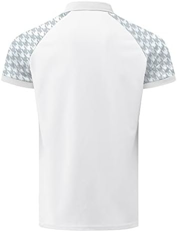 Ајазо голф поло маици за мажи со кратки ракави брчки без брчки од 4 насоки за истегнување на влага за прицврстување на вртежи маички
