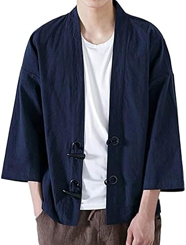 Јакни за мажи мода јапонски јукита обичен палто кимоно надвор од памук гроздобер лабава врвна зимска палта