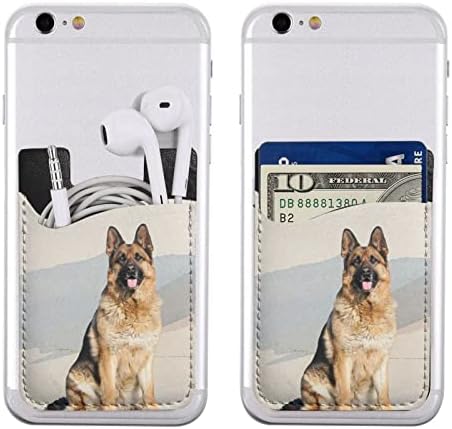 Куче Гагадк германски овчарски лепило Телефонски мобилен телефон стап на картички за ракав на ракав, држач за лична карта, компатибилен