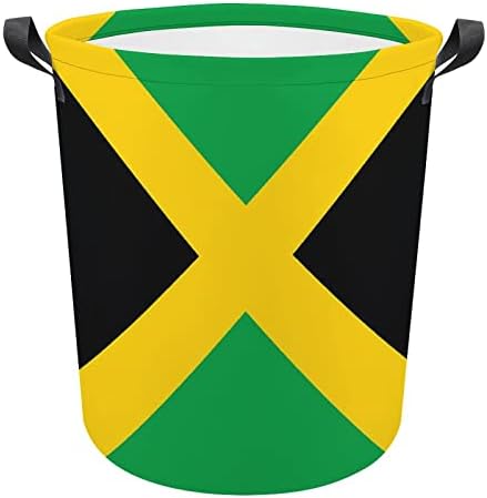 Знаме На Јамајка Преклопна Корпа За Перење Водоотпорна Кеса За Корпа За Складирање Со Пречки Со Рачка 16,5 х 16,5 х 17