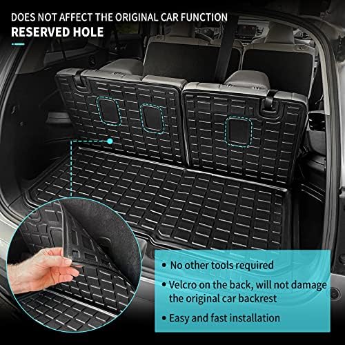 Xipex Fit -2023 Honda Pilot Trunk Mat Cargo Mat Cargo Liner TPE All Time Back Seat Cover Protector 2022 Honda Pilot Accessory