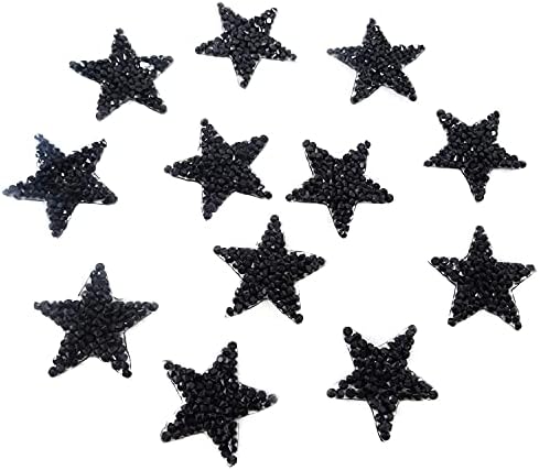 Honbay 12 парчиња starвезда во форма на rhinestone rhinestone лепила со топло стопење аплицираат закрпи за декорација за поправка на облека