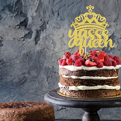 Јасс кралица торта Топер-девојка роденденска торта Топер-златна сјајна круна забава-Декорации за торта на мајката, украси за роденденска