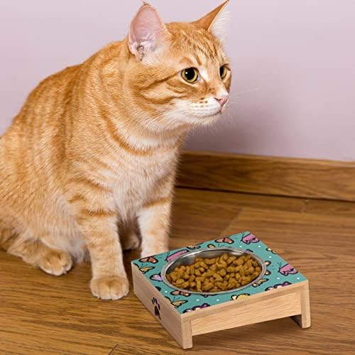 Шарена мачка со мачки од пеперутка анти-возвишена, покачена чинија за мачки за рамни мачки, мали кучиња, заштита на 'рбетот за домашни