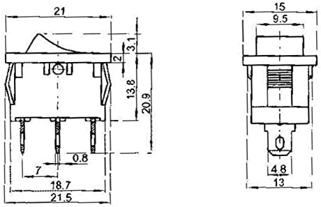 Ларо Рокер Прекинувач 3 Позиција Рокер Прекинувач 3 пина Вклучување Исклучување прекинувач за прицврстување 5 парчиња