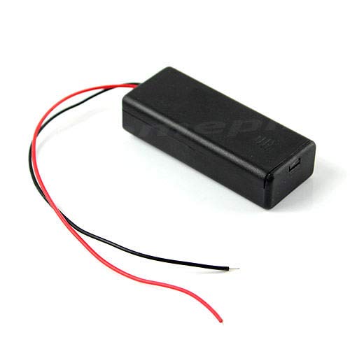 Кутија За Куќиште за држач За тврдо Пластично Складирање за 2 X Ааа Батерија Со Црна Жица