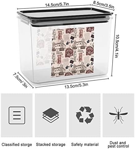 Лондон Обележје Симболи Контејнер За Складирање Храна Пластични Јасни Кутии За Складирање Со Капак За Заптивка
