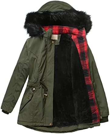 Зимски палта на Масбирд, женски палта Топла качулка со дебела облека со дебела јакна лабава руно преголема капена палто