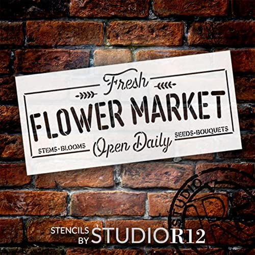 Свежо цветниот пазар Отворено дневно матрица од Sudior12 | Занаетчиски DIY пролетен декор за дома | Знак за дрво од фарма куќа |