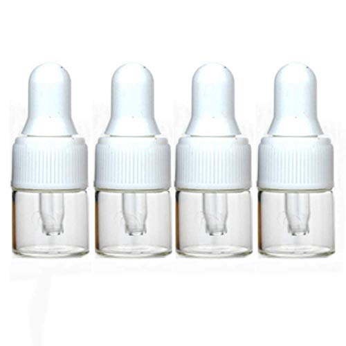 100 парчиња 1мл чиста мини симпатична стакло шишиња со дрипки за есенцијално масло со диспензерот за капки за очите за парфеми козметичка течна ароматерапија пример
