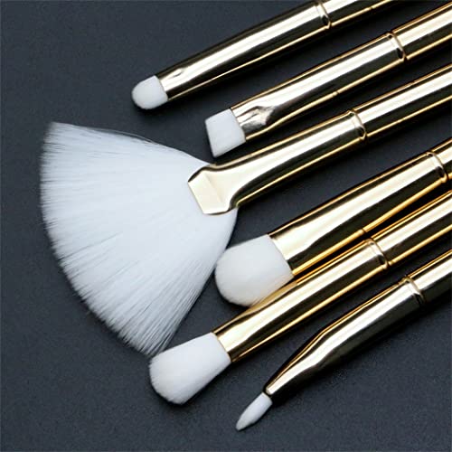 Лукио бисело бело 13 парчиња синтетички четки за шминка за коса сет-шик алатки за убавина-основачки прашок контура за очи