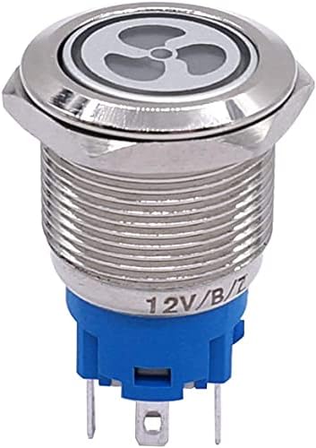 SVAPO 12V 19мм Сино LED прекинувач 1NO 1NC 3/4 Монтирање на дупката за прицврстување на металот за метал од не'рѓосувачки челик метал