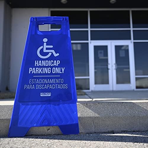 Само паркинг со хендикеп само знаци на подот - двојазични двострани, преносни, склони сини сигнали - улична знак на отворено за резервирани