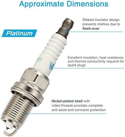 Vplus сет од 6 пакувања со калем за палење и приклучок на платина искра компатибилен со Dodge Dakota Durango Nitro RAM 1500/Jeep