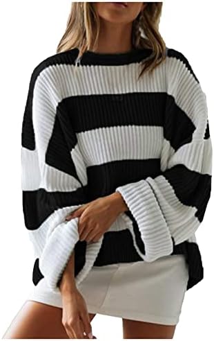 Женски џемпери за пуловер темперамент околу вратот на вратот лабава договор за крпеница во боја џемпер џемпери за пулвер