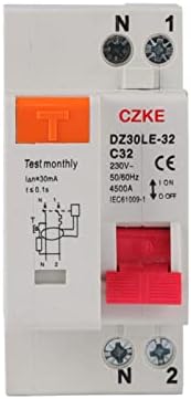 GEAD DZ30LE-32 230V 1P+N 36mm Прекинувач За Преостаната Струја Со Заштита Од Истекување Преку И Кратка Струја RCBO MCB