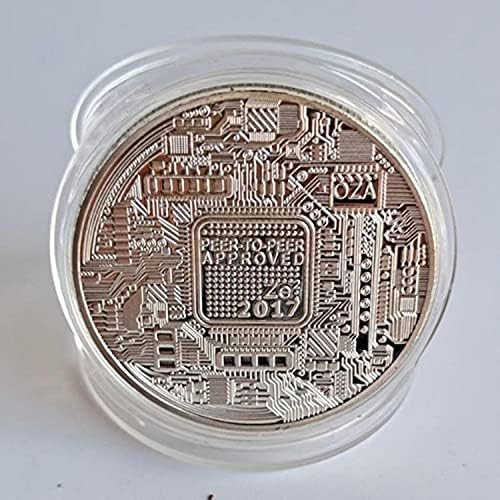 Криптовалута Сребрена Комеморативна Монета Биткоин Биткоин Биткоин Со Заштитна Корица Среќна Монета Лична Аматерска Колекција Монета