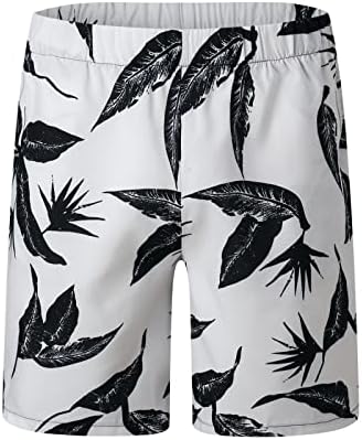 Weuie пин соблечен костум за мажи кратки шорцеви од 2 парчиња кошули со ракави на плажа Панталони Машки и печатени летни машки